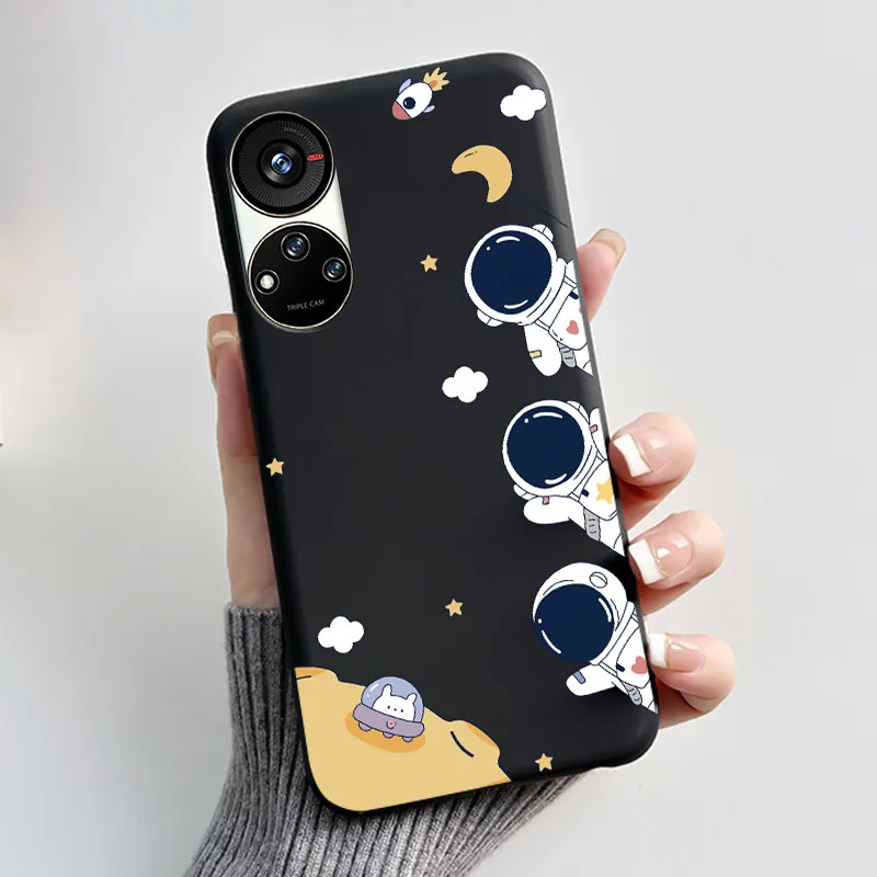 Cute Cartoon Soft Silicone Protective Phone Case - Black