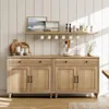 Buffet Cabinet with 4 Doors and 2 Drawers, Large Coffee Bar Table Wood Kitchen Storage Cabinets with Storage Cabinets Modern 1