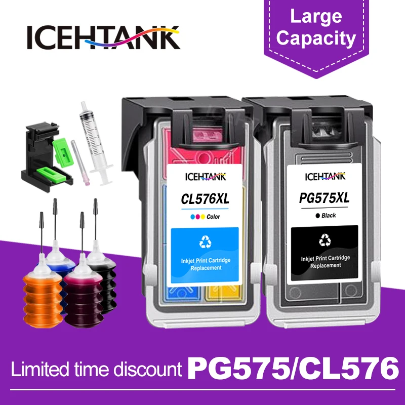 ICEHTANKPG-575CL-576pg575cl576InkCartridgeCompatibleForCanonPixmaTR4751iTS3550iTS3551iTR4750iPrinterEasyRefIll-AliExpress
