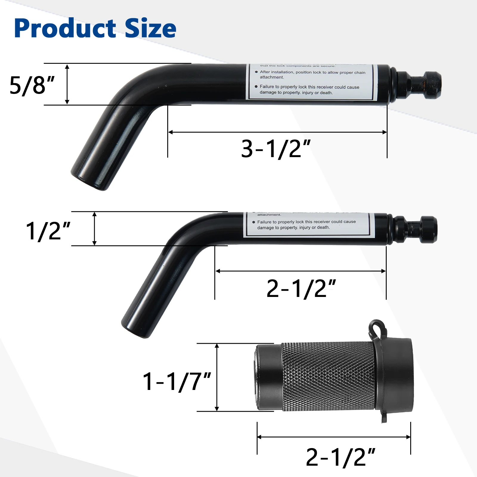 Trailer Coupling Lock 5/8" 1/2" Trailer Hitch Pin Lock With Keys For RV Truck Trailer Tow Receiver Universal Anti Theft