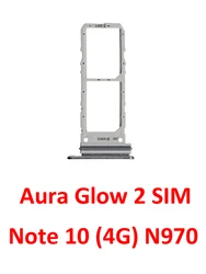 Black SIM Card Tray Slot Holder for Samsung Galaxy Note 10 Series (Aura Glow Dual SIM)