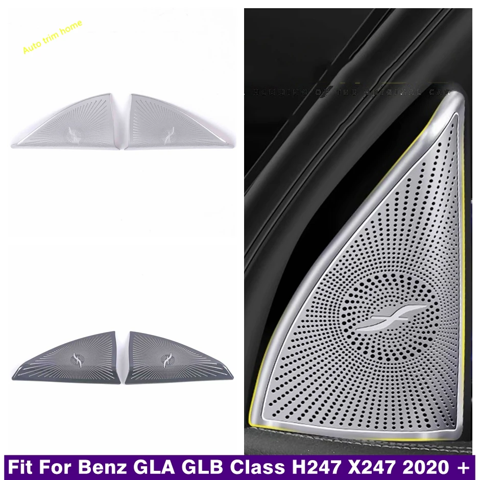 

Silver / Black Pillar A Stereo Speaker Audio Loudspeaker Cover Trim Fit For Benz GLA GLB Class H247 X247 2020 - 2022 Accessories