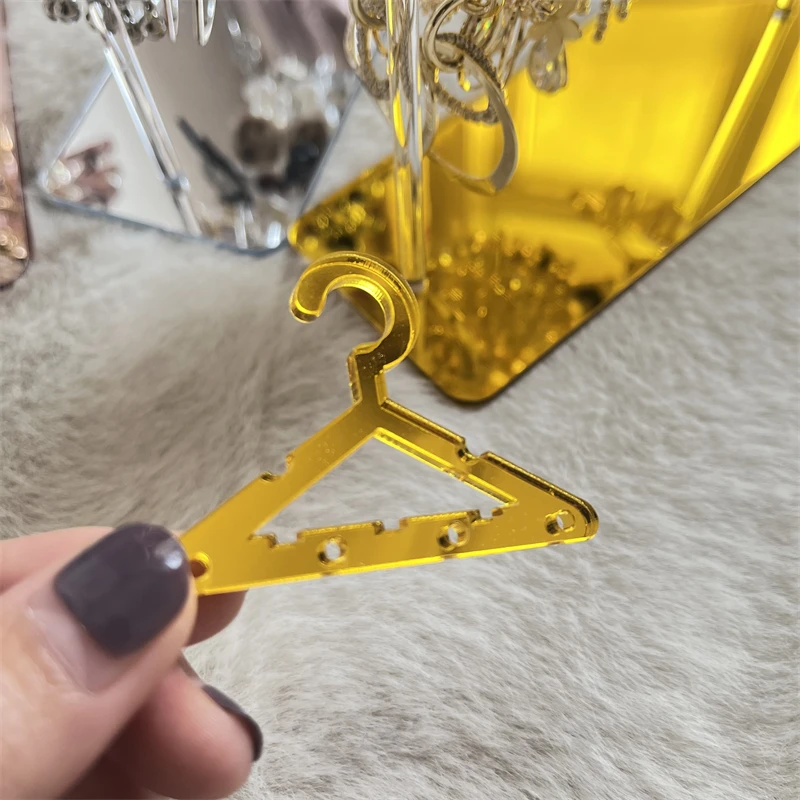 Coat Hanger Shape Acrylic Earring Display Stand Polymer Clay Soft Pottery Earrings Holders Tabletop Jewelry Display Organizers
