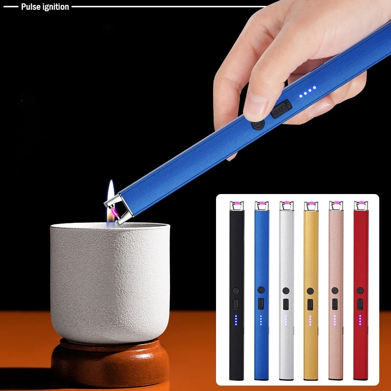 Electric Portable Type-C Rechargeable Arc Lighter Home Candle Gas Stove Pulse Plasma Windproof Flameless Safety Ignition Gun 2
