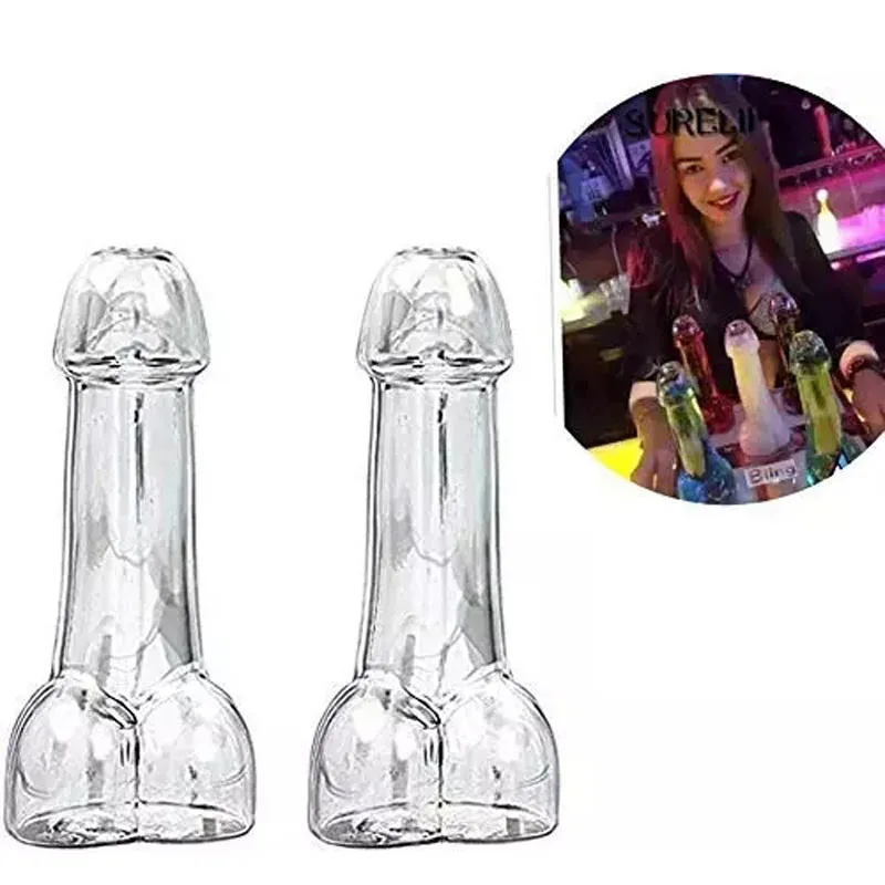 Penis Transparent Cocktail Glass Fun Creative Wine Glass Genital Dick Cocktail Bar Decoration Bachelor Party Beverage Set