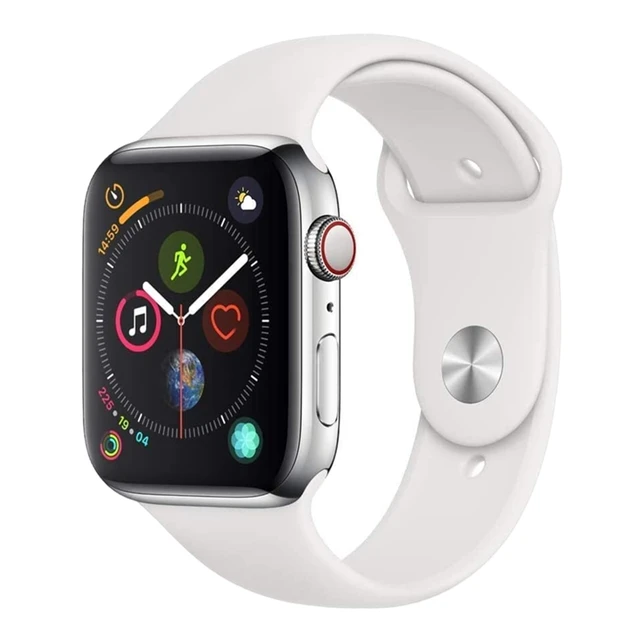 Reloj inteligente 100% Original Apple Watch serie 4, 40MM/44MM, GPS, aluminio con correa deportiva (renovado) - White, 44MM GPS