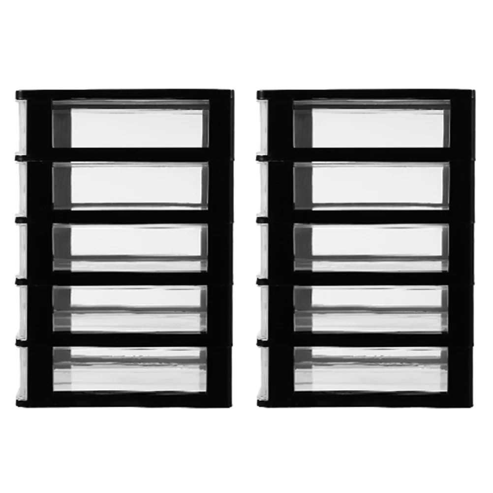 

2 Pcs Storage Drawer Box Makeup Holder Bathroom Organizer Pencil Desktop Vanity Office