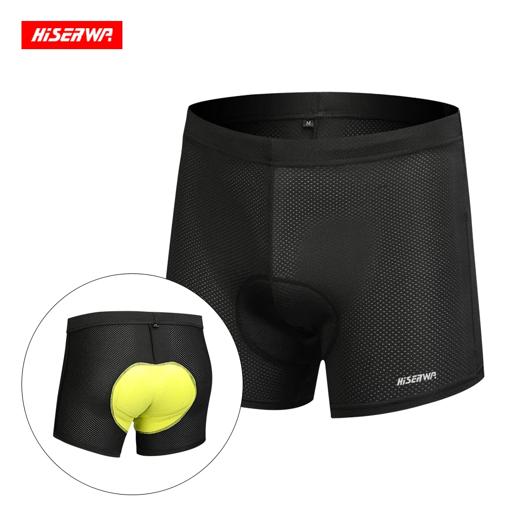 HISERWA Men's Cycling Shorts Cycling Underwear Breathable with Gel Pad