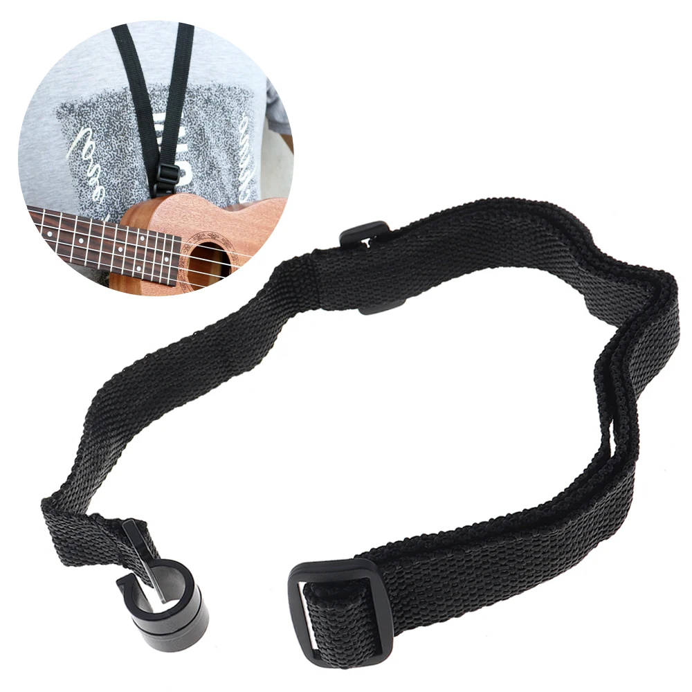 46cm-58cm Universal Ukulele Strap Adjustable Durable Nylon Neck Hanging Ukelele Belt with Plastic Ends for Ukulele Small Guitar