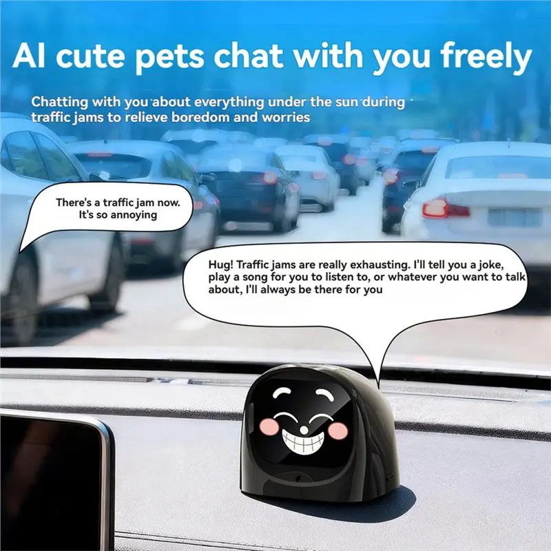 MACH-스마트 AI 자동차 로봇 전자 애완동물 대시보드 이모티콘 동반자 데스크탑 디지털 애완동물 다국어 대화 Wi-Fi