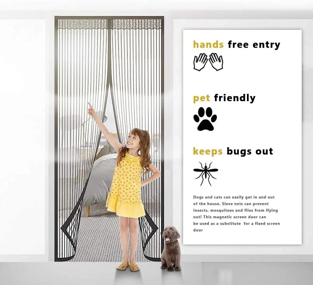 Moustiquaire Porte Rideau 245 X 180 Cm Fermeture Automatique Anti Insecte Mouche Moustique Anti Insecte Mouche Pour Enfants Et Animaux De Compagnie Blanc