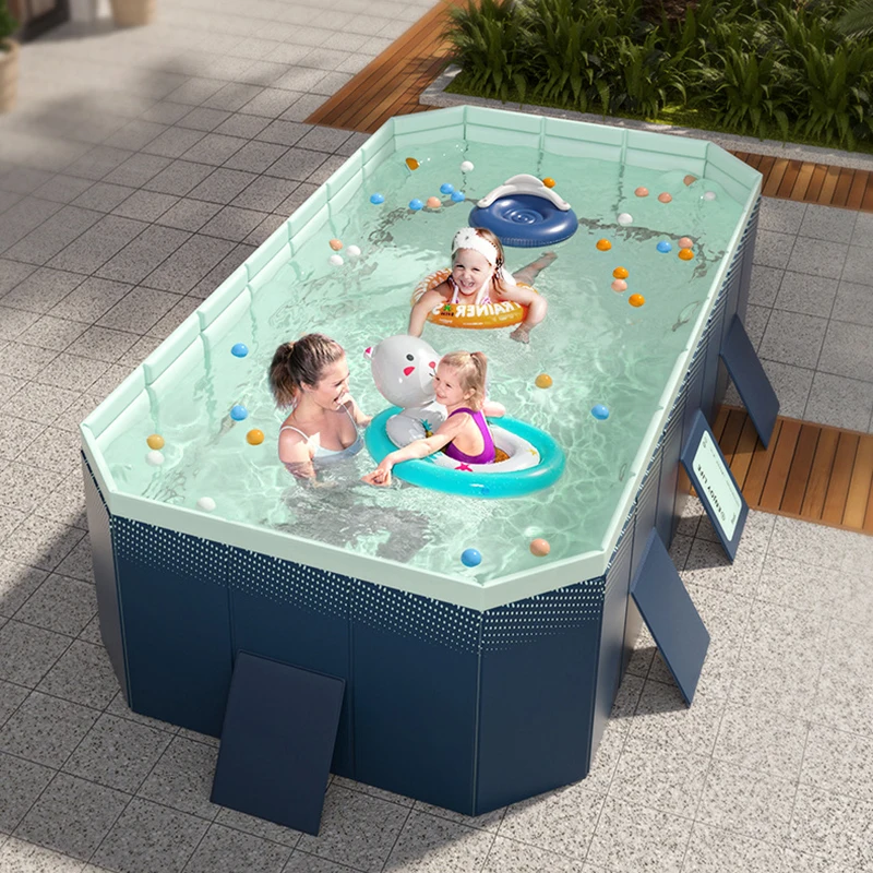 PVC swimming pool thickened wear-resistant swimming pool outdoor non-inflatable folding paddling children's household