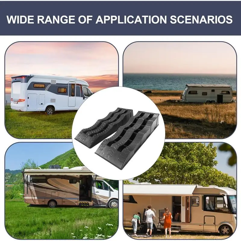 RV Leveling Parts Car Leveling Ramps 2pcs Heavy-Duty Camper Leveling Blocks Lightweight Trailer Wheel Chocks And Levelers Multifunctional Travel