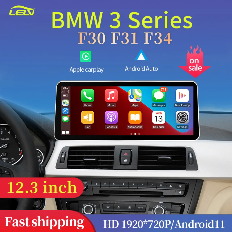 12 3 дюймовый Android 11 Apple Carplay для BMW серии F30 F31 F34 автомобильный видеоплеер GPS