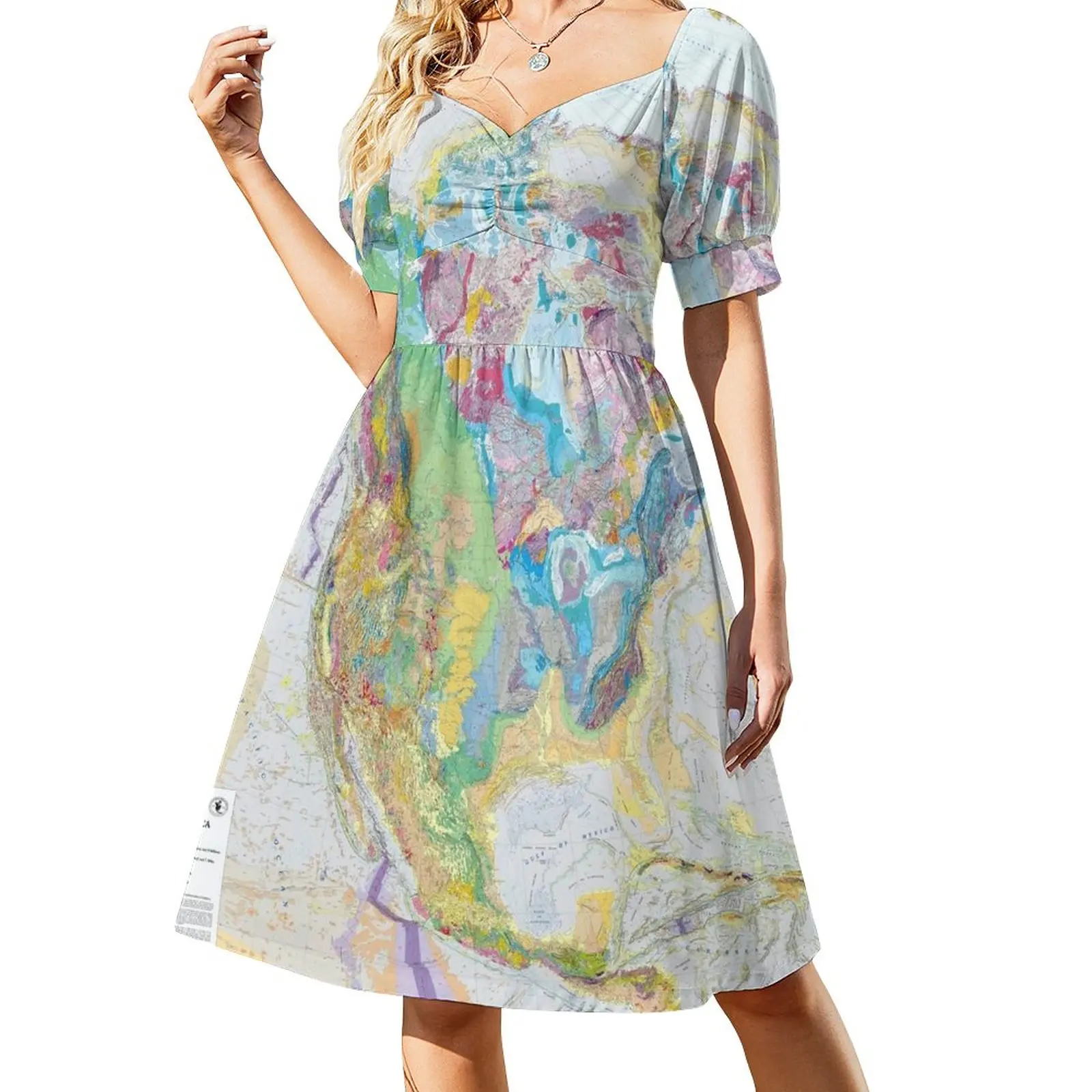 

USGS Geologic Map of North America Dress Women's summer dress women clothing 2023 new arrivals Dresses fairy dress