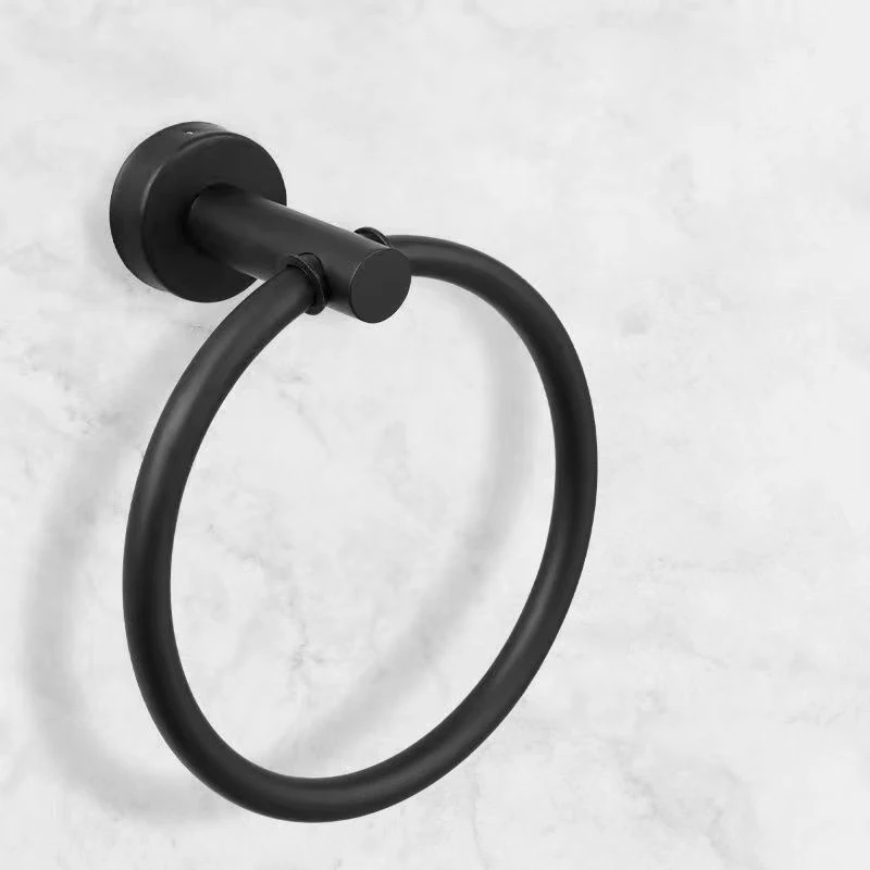 Bathroom Towel Ring Bathroom Towel Holder 304 Stainless Steel Matte Black Wall Towel Rack Heavy Suitable For Bathroom