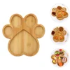 Paw Shaped Cutting Board Print Plates Bamboo Animal Tray Decor Food Platter Multi-function Child 3