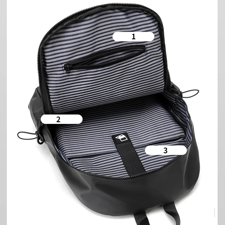 A 14 Inch Men's Backpack Large Capacity Travel Leisure Solid Color Nylon Computer Backpack Fashion Men  Women Students Schoolbag