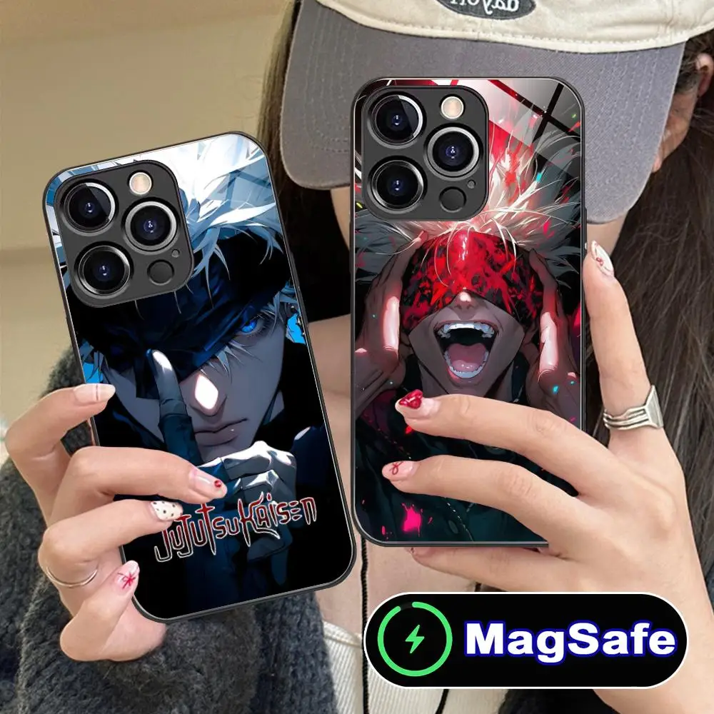 Jujutsu Kaisen Satoru Gojo Luxury Phone Case with MagSafe Glass Cover