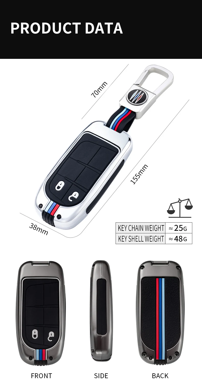 Portachiavi custodia portachiavi per Jeep Renegade Compass Grand Cherokee per Chrysler 300C Wrangler Dodge Auto Accessaries portachiavi - S861fb8c6bce44da58c3c9fffe17bf3efJ