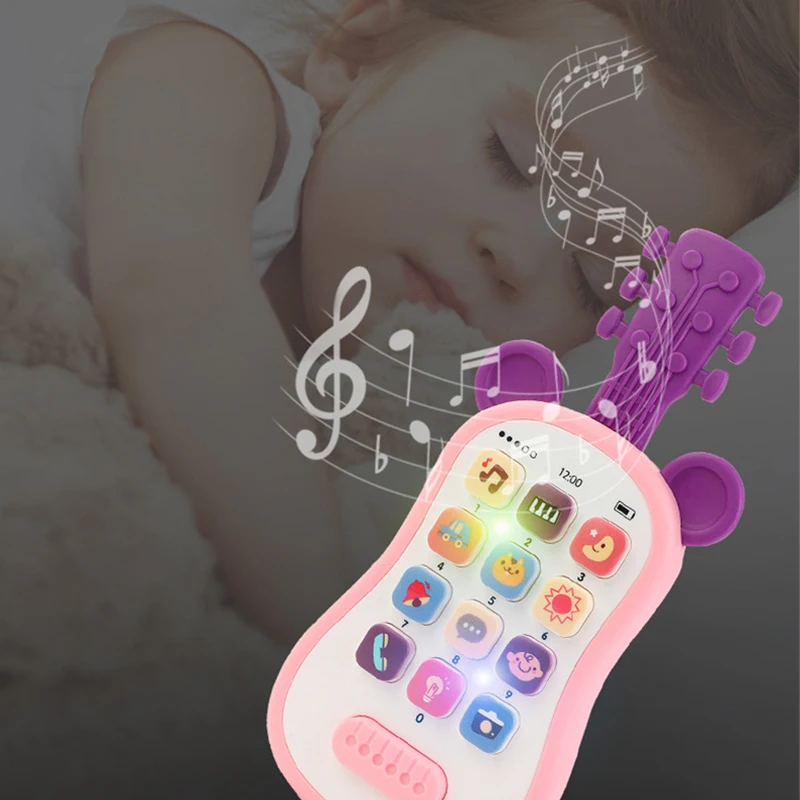 Guitar Phone Toys Baby Music Sound Phones Sleep Toys Analog Phones for Kid Baby Early Education Toys for Children Gifts 4