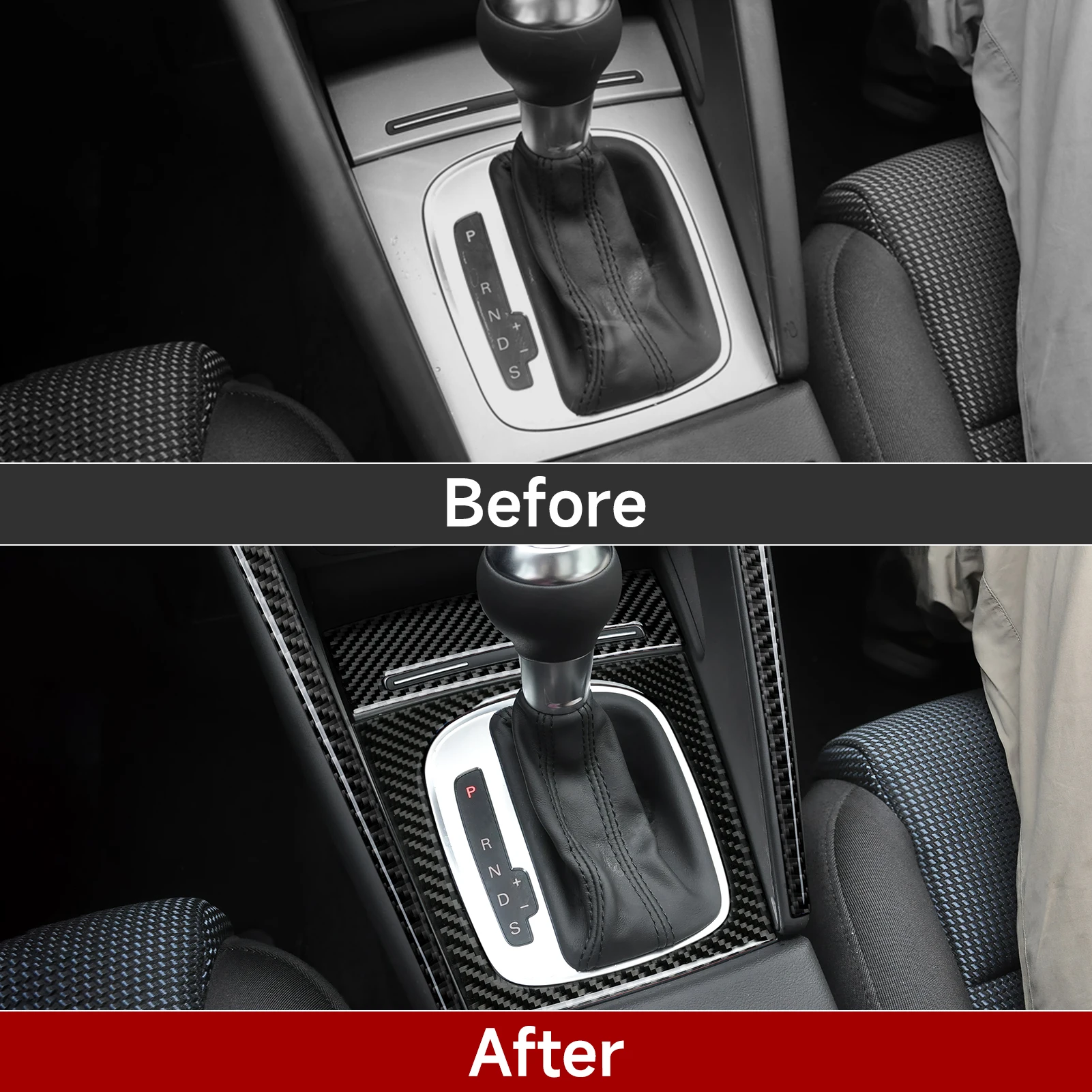For Audi A3 S3 RS3 (2003-2012) Center Console Gear Shift Panel Cover Carbon Fiber Interior Sticker Car Trim Accessories