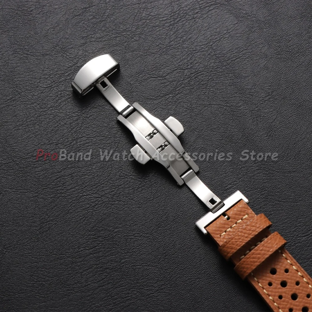 Vintage Genuine Leather Watch Band - Universal Cowhide Strap with Breathable Design