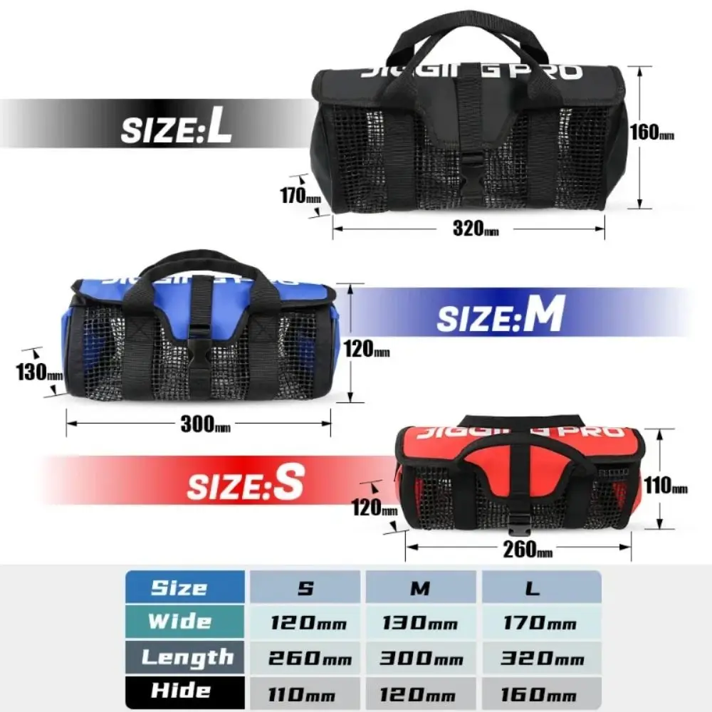 Sac filet pour leurres et appâts PVC grande capacité - rangement hameçons et jigs métalliques