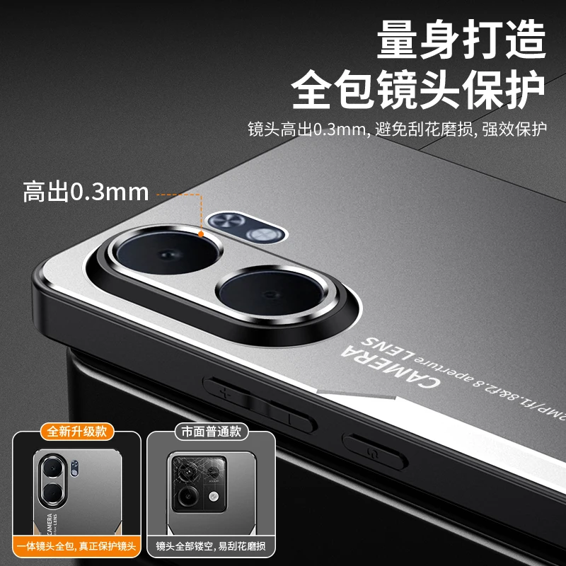 Luxury Metal Matte Camera Protection Phone Case - Hard Back Anti-Fall Shockproof Bumper Cover