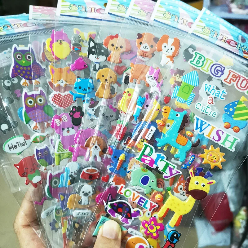 

Kids Stickers 20 Different Sheets 3D Puffy Bulk Stickers for Girl Boy Birthday Gift Scrapbooking Teachers Animals Cartoon