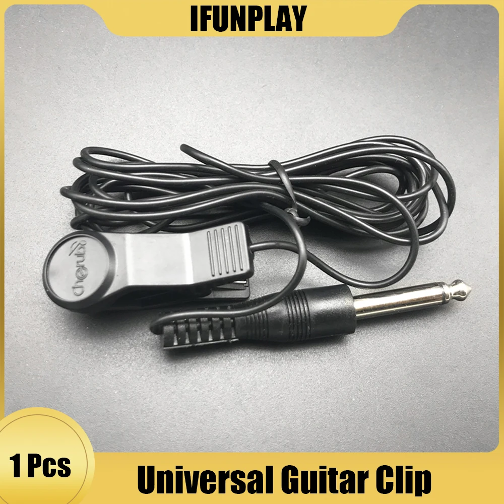 Cherub WCP-55 Universal Clip-on Pickup Compact Pick-up for Erhu Guitar Guzheng Violin Instrument with 1/4" Jack 2.5M Cable