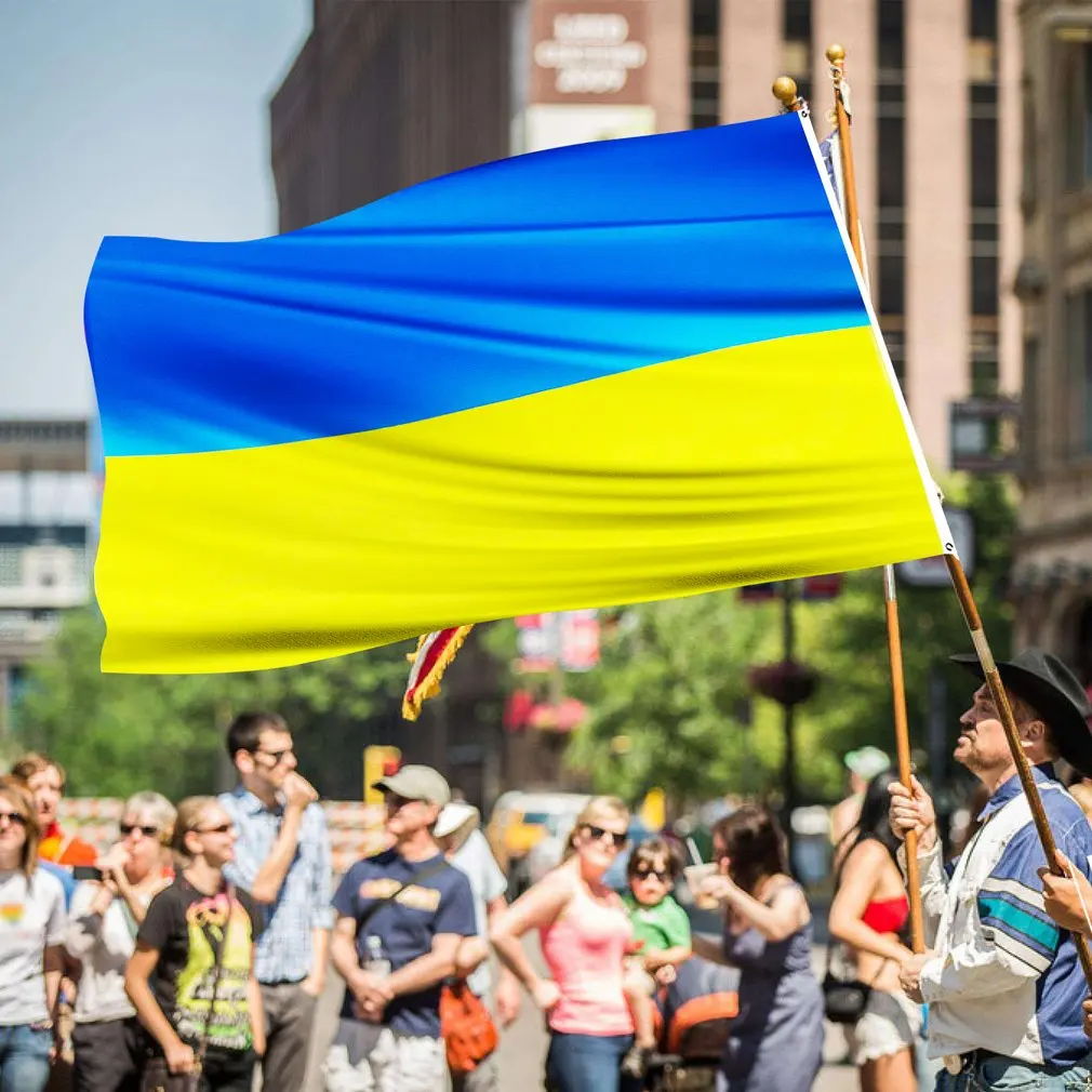 90*150cm Flagge Ukraine National flagge Banner Büro Aktivität Parade Festival Home Dekoration Ukraine Land Flagge feine Handwerker