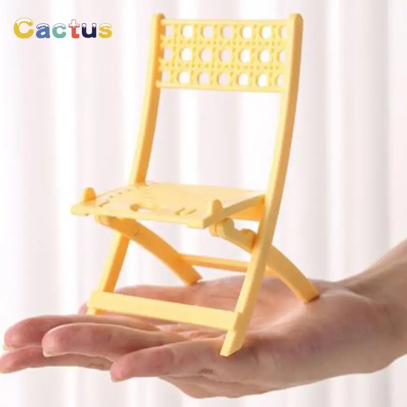 

Dollhouse Miniture Decoration Accessories Dolls Folding Chair Furniture Phone Holder Gift Ornaments