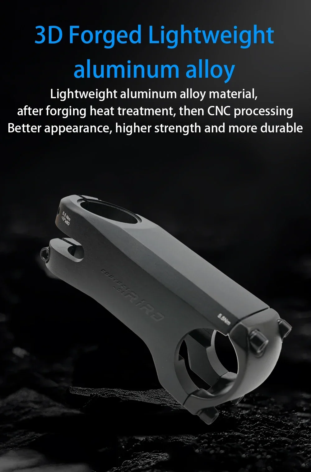 Description Picture 3 of itemRIRO Bike Stem Internal Cable Hidden Bicycle Stem 28.6-31.8mm Aluminum Aolly Forging/CNC Handle with Spacer Road Handlebar Stem