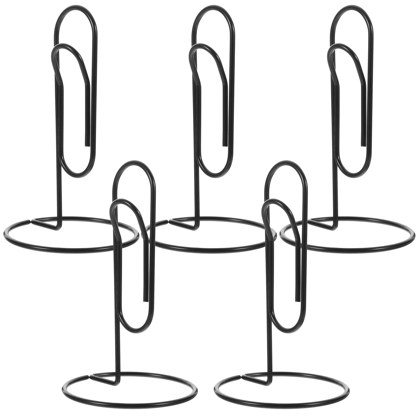 

5pcs Place Holders Paper Clip Table Name Stand Photo Memo Note Menu Picture Clip for Home Office Restaurant Black