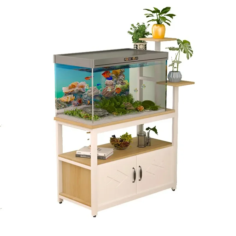 

Xl Fish Tank Flower Stand Integrated Hallway Iron Cabinet Partition Fish Globe Base Cabinet Customization
