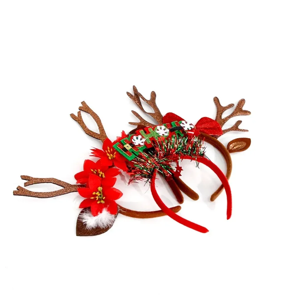 Christmas Headband Reindeer Antlers Horn Christms Tree Hair Band Headwear New Year Party Christmas Gift Headbands
