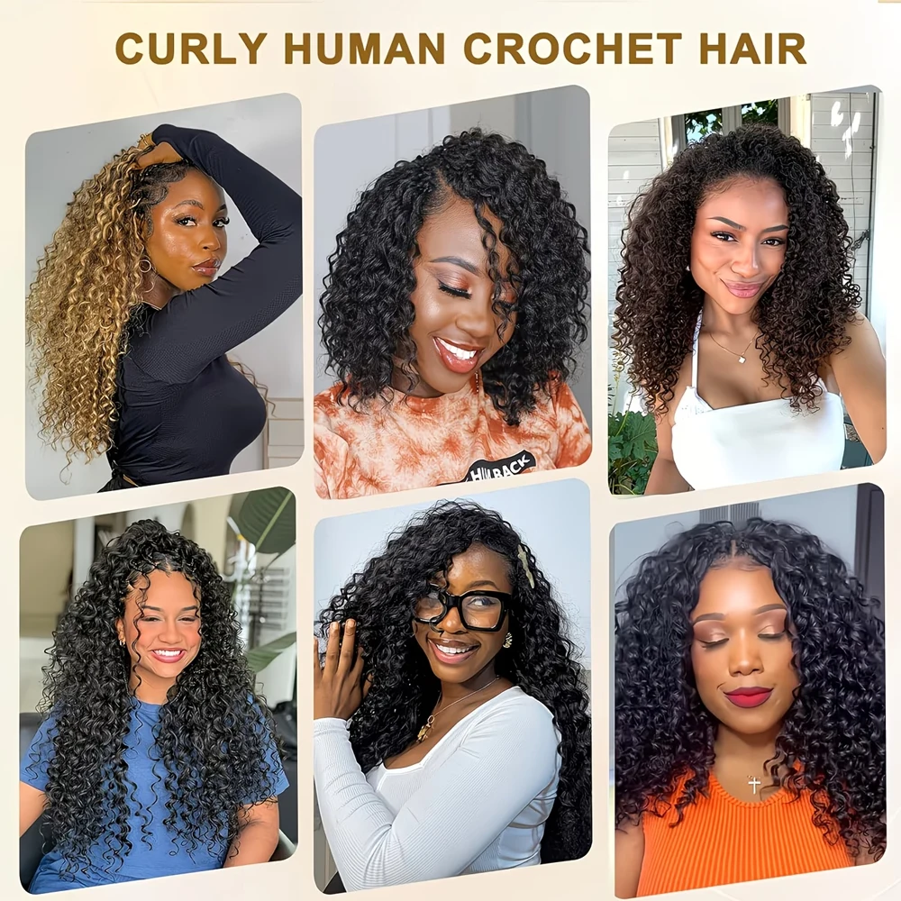 Capelli Umani all'Uncinetto Pre-Annodati Effetto Piuma, Onde Acqua, Trecce Boho, Nodi Miracolosi all'Uncinetto - immagine 6