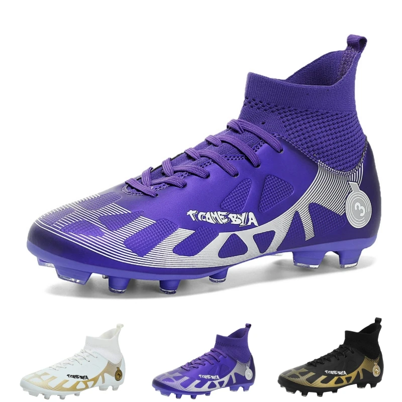 

Adult High Top Football Boots TF/FG Youth Outdoor Sports Football Boot Children's Wear-resistant Anti-skid Sports Shoes