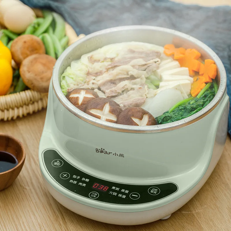 Bear Electric Steamer Household Small Multifunctional Mini Electric Hot Pot Double Layer Stainless Steel Steamer Can Reserved