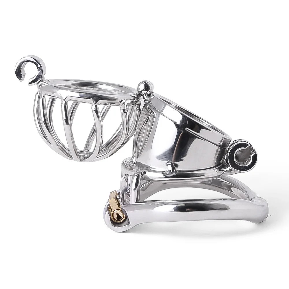 

Male Chastity Devices Stainless Steel Cock Cage Cock Locking Cock Ring With Active Penis Cover Stealth Locks Sex Toys for men