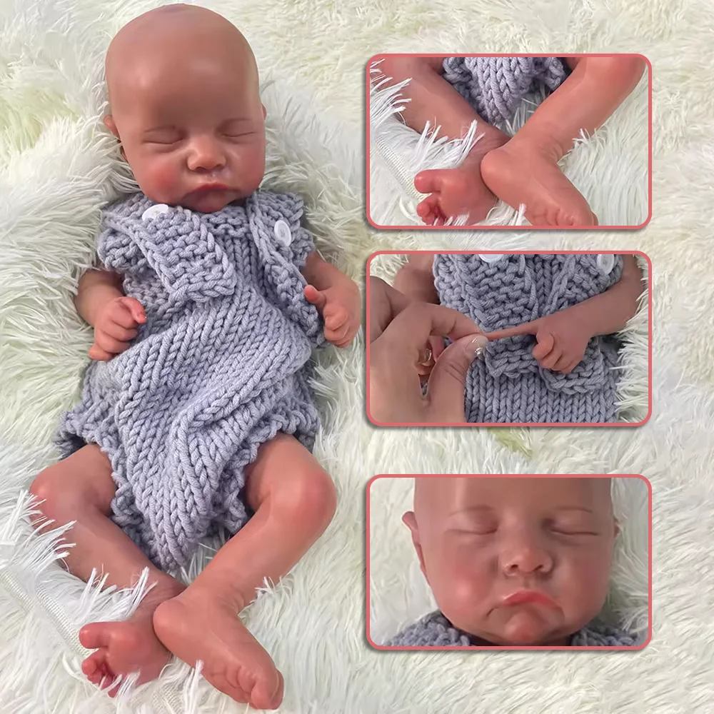 남아 전신 3D 페인트 실리콘 인형, 미완성   인형, 18 인치