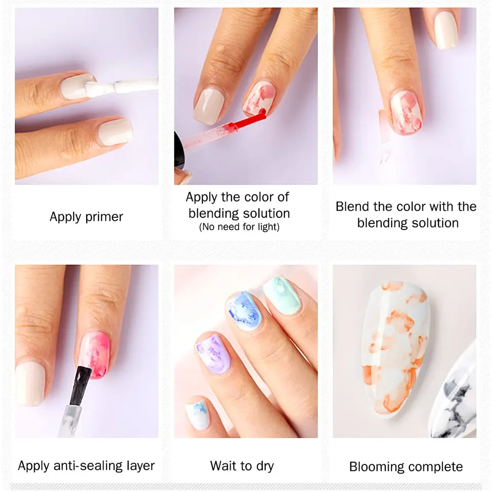 ブルーミングジェルネイルポリッシュ,速乾性,透明インク,水彩,ネイル