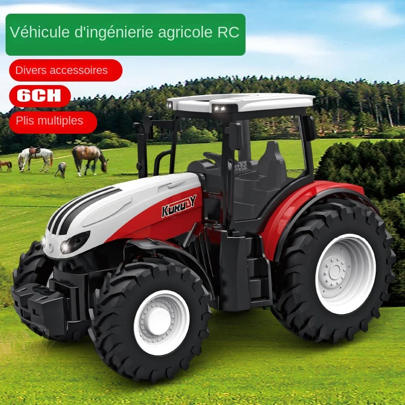 Tracteur Rc Remorque Avec Phare Led, 2.4ghz, Jouets Agricoles, T?�l?�commande, Voiture, Camion 