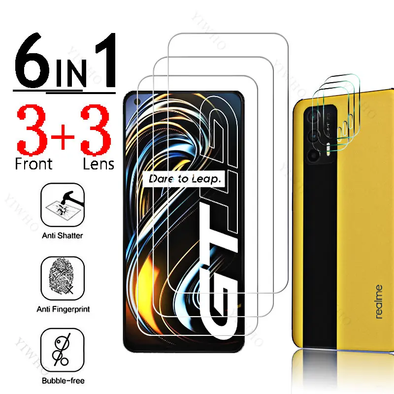 

Full Cover Glass for Realme GT 5G Fingerprint Unlock for Realme G T 5G RMX2202 6.43" Screen Protectors Protective Camera Lens HD
