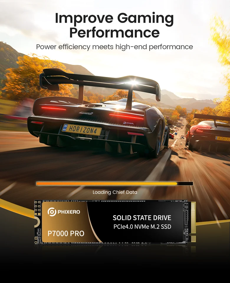 PHIXERO [P7000 PRO] Solid State Drive PCIe4.0 NVMe M.2 SSD 512GB