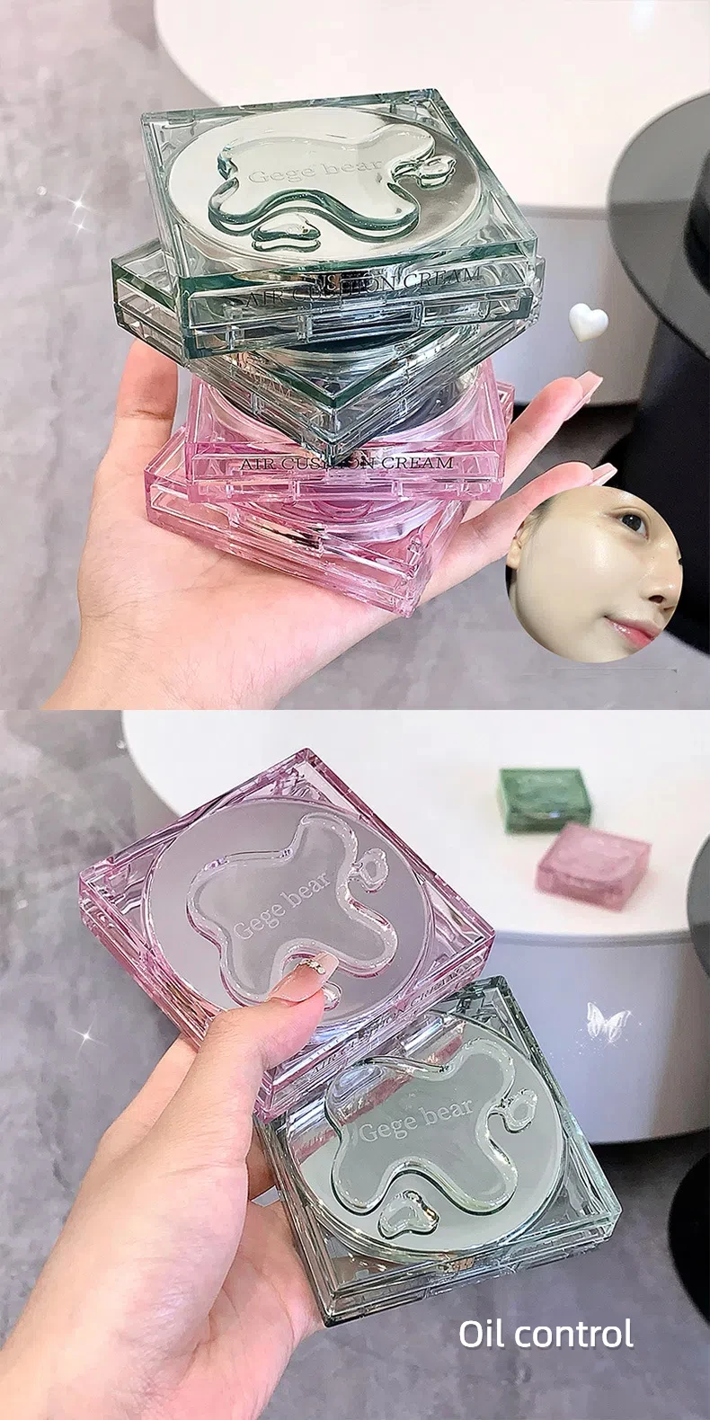 Description Picture 3 of itemBB Cream Air Cushion Liquid Foundation Full Coverage Waterproof Long-lasting Concealer 2 Colors Cushion Compact Face Makeup Base