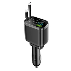 Multi - Function Car Charger with Retractable Cable and Ultra - Fast Charging Capabilities - USB Type - C (A)