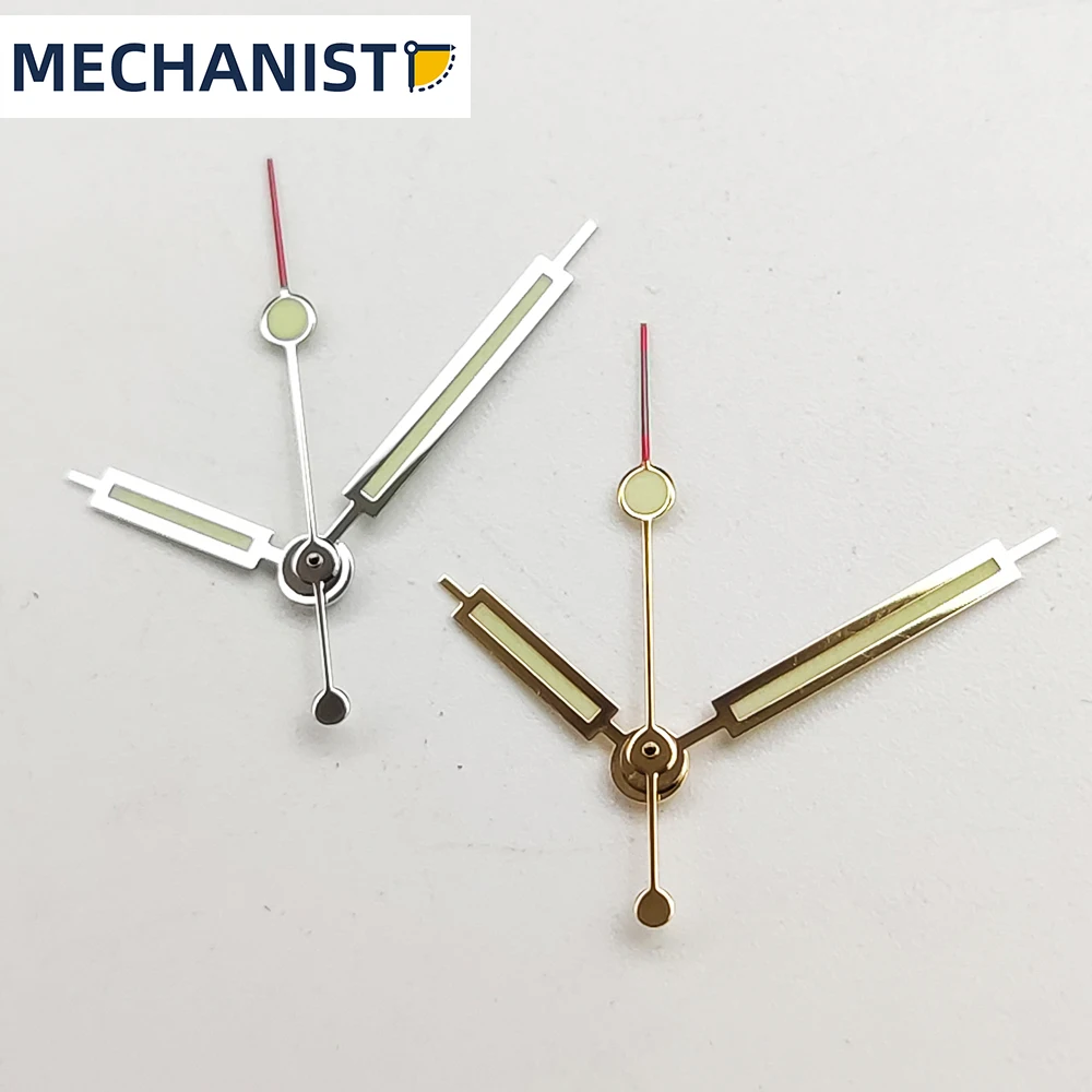 

Механические Мужские часы для рук Move Men t NH35 зеленые люминесцентные золотые серебряные секундные стрелки для калибра NH36 4R36