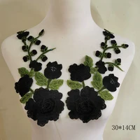 2Pcs 3D Flower Embroidery Applique Patches – Lace Collar Decoration for Evening Skirts, Dresses & Sewing DIY Craft Projects - Image 3